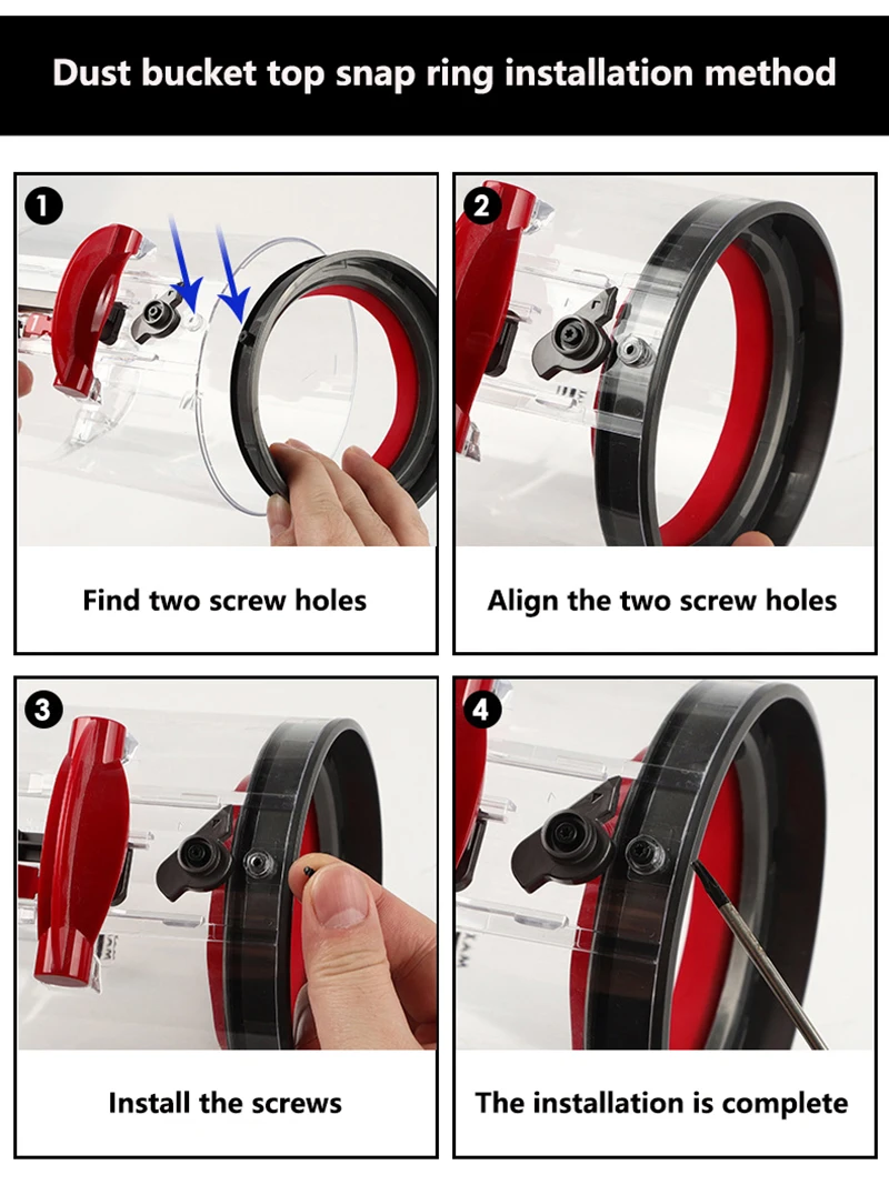 Dust Bin Base Lid Top Sealing Ring For Dyson V10 V11 V12 Vacuum Cleaner Bottom Bucket Cap Dust Collector Box Cover Seal Clamp