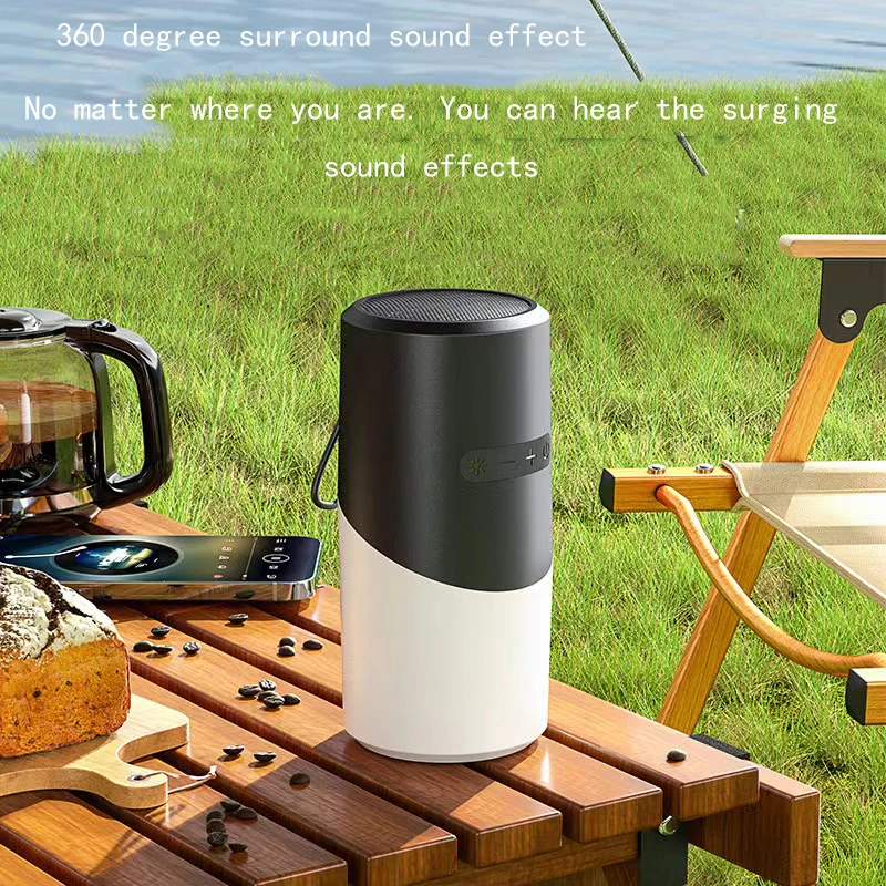 Altavoz inalámbrico con Bluetooth, luz colorida para acampar al aire libre, portátil, resistente al agua, pequeño sonido, luz de ambiente