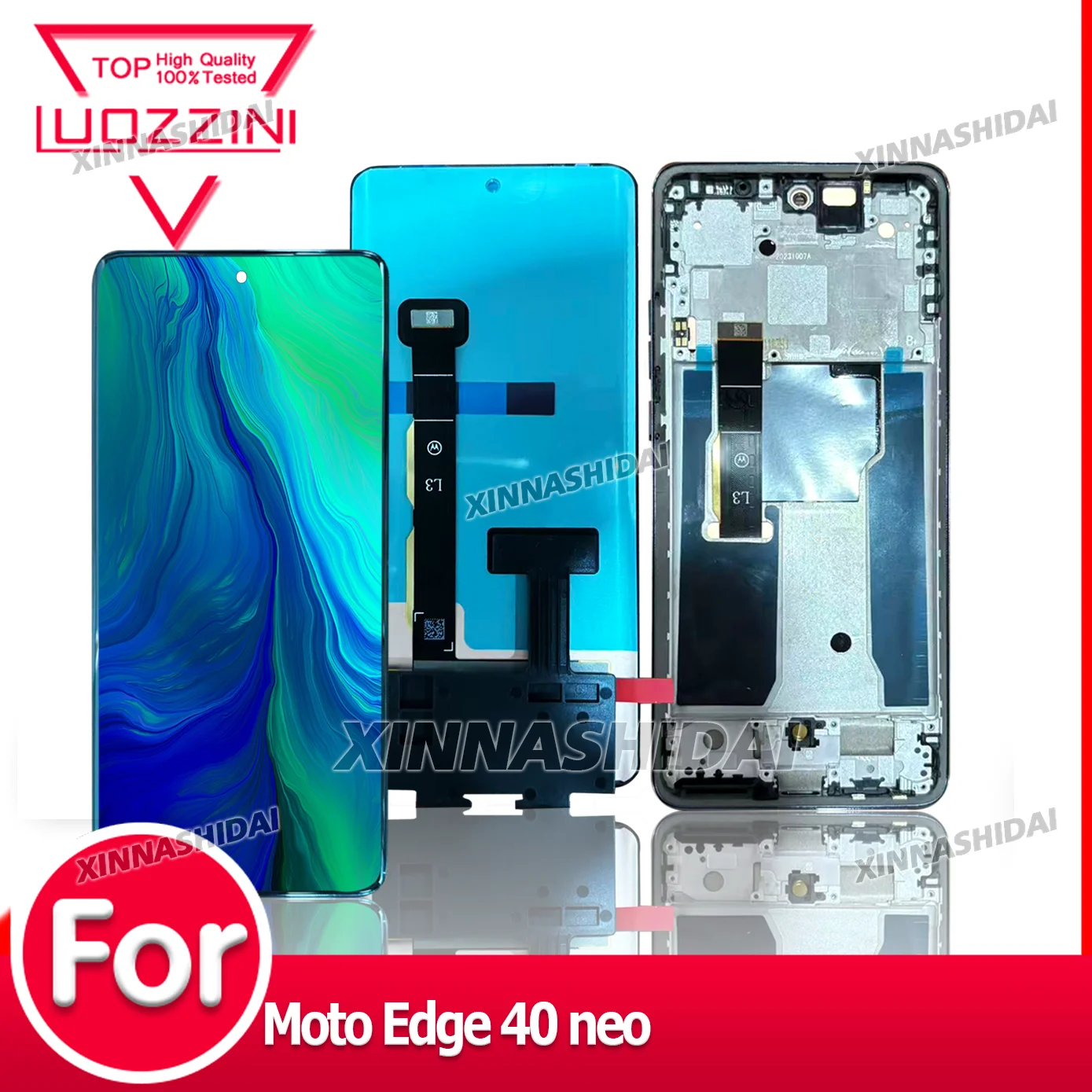 AAA Quality For Motorola Edge 40 Neo 6.55'' OLED LCD Display Touch Screen Digitizer Assembly For Moto Edge 40 Neo XT2307-1 LCD