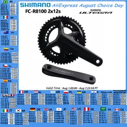 Shimano ULTEGRA R8100 Crankset 2x12s Road Bicycle 165mm 170mm 172.5mm 50-34T 52-36T Hollow Integrated Speed Crank For Road Bike