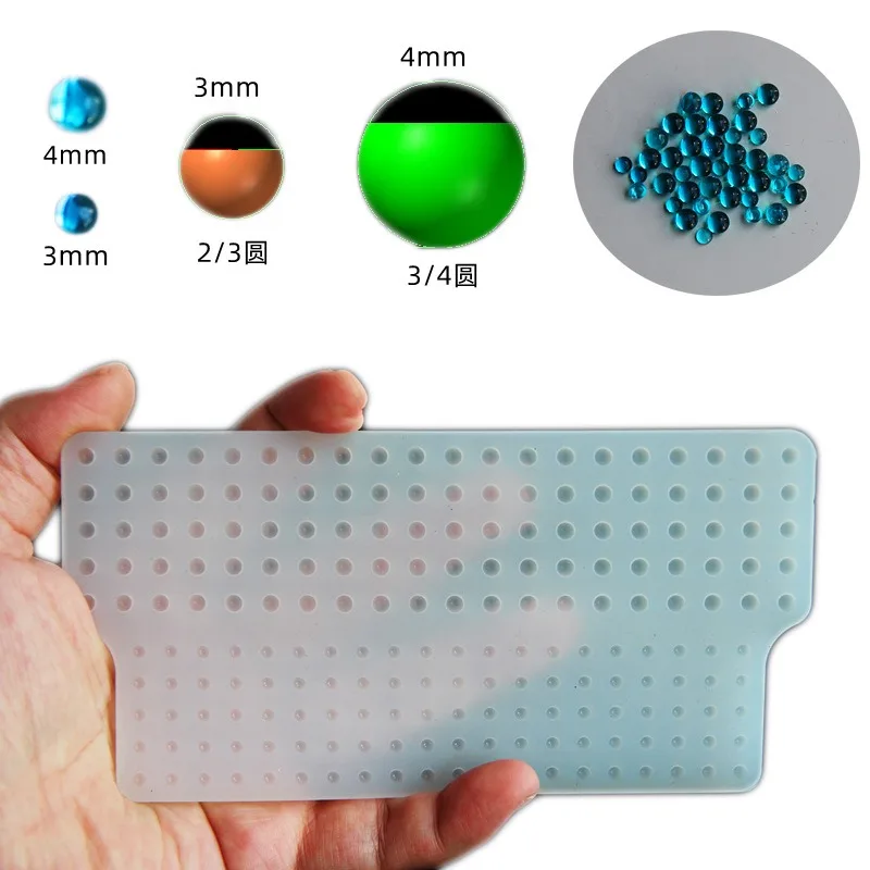100piece DIY Silicone Mold with 3mm 4mm Mini Pearl Beads for Nail Art and European Beads Crafting