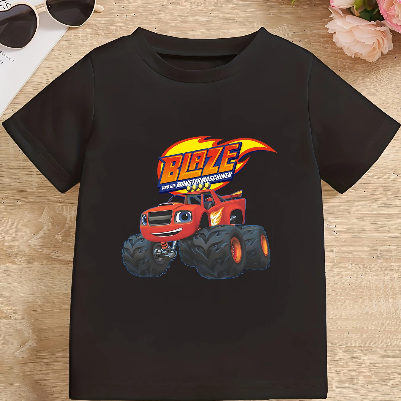Kids Clothes Blaze and the Monster Machines Graphic T-Shirt Boys Girls Summer Short Sleeve Tees Children Crew Neck Tops Gift