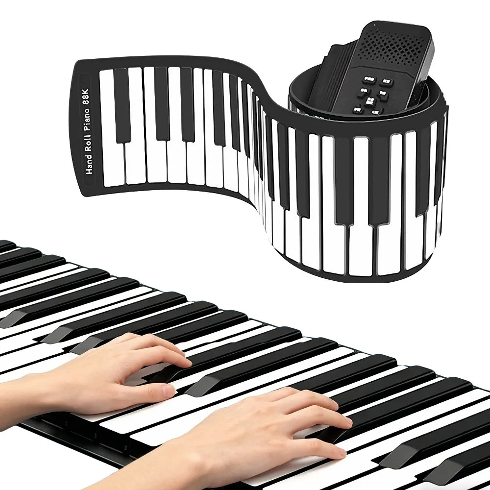 Piano électronique pliable à 88 touches, clavier en silicone avec 16 tons et 10 rythmes, piano électronique pour débutants