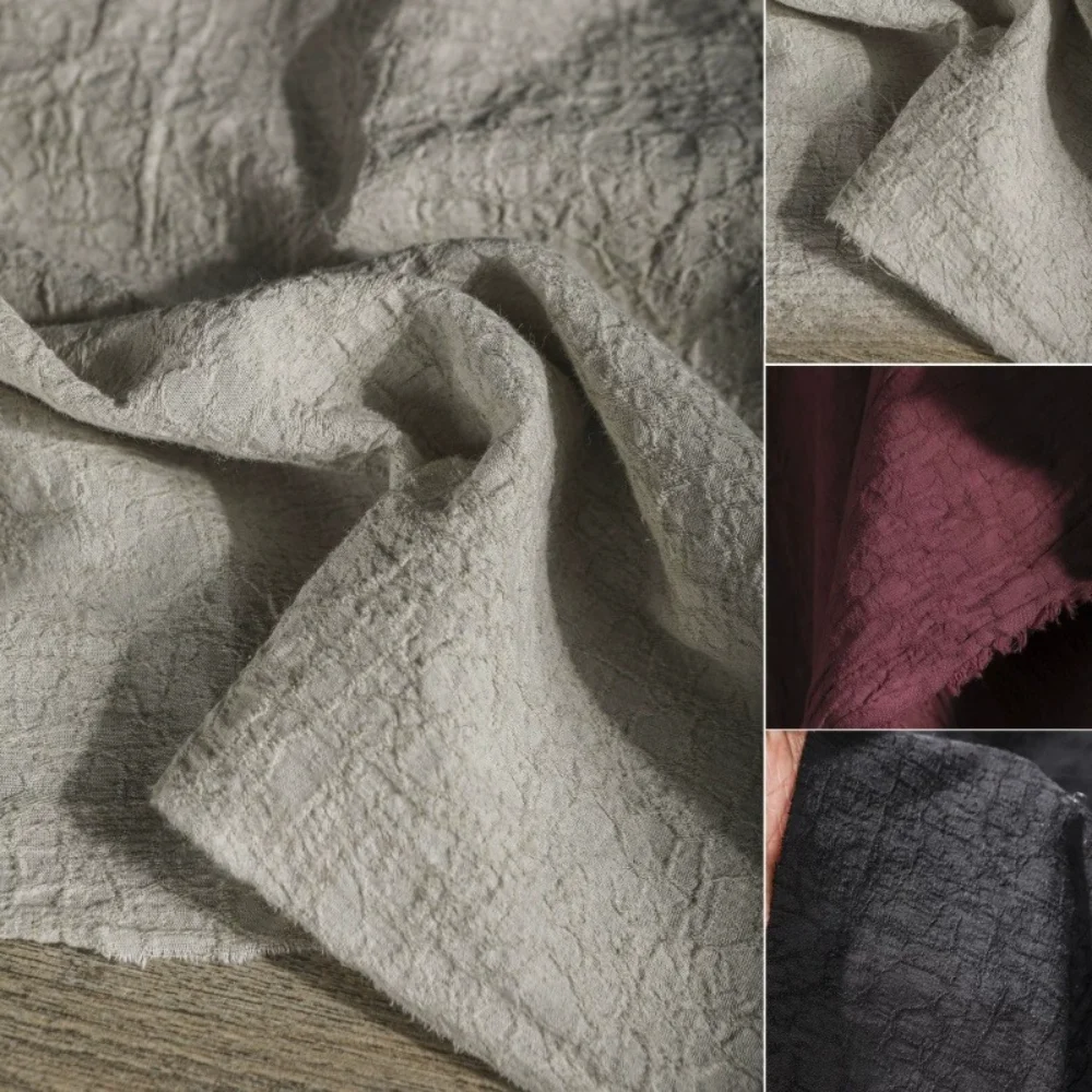 

Черная ткань из выстиранного хлопка и льна с темной текстурой для художественного драпирования, пошива рубашек, платьев, брюк, дизайнерских изделий, ткань для шитья своими руками