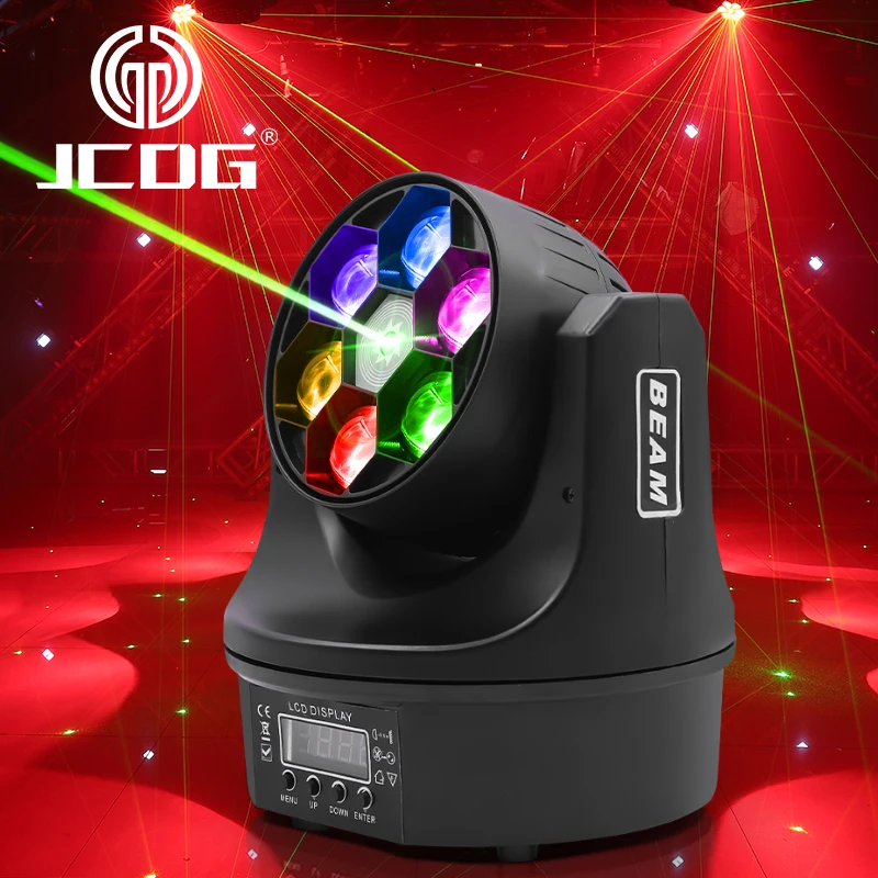 

JCDG 6X10W LED RGBW Green Laser Beam Bee Eye Effect Lighting Stage Support Multiple DMX Modes for DJ Club Patry KTV Concert