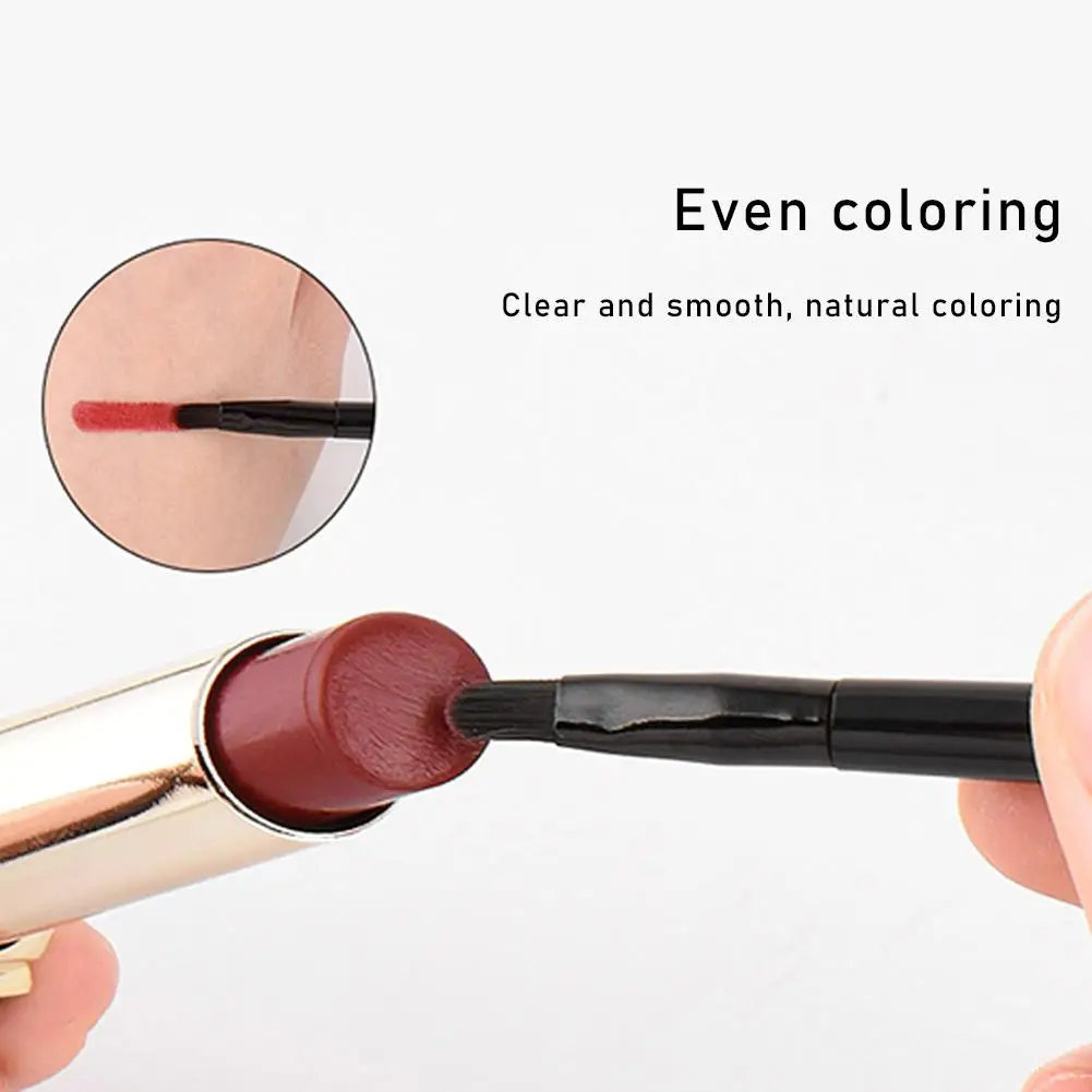 Professional Retractable Lip Brush with Cap Portable Lipstick Lipgloss Makeup Brush Lipliner Pen for Travel Makeup Brush