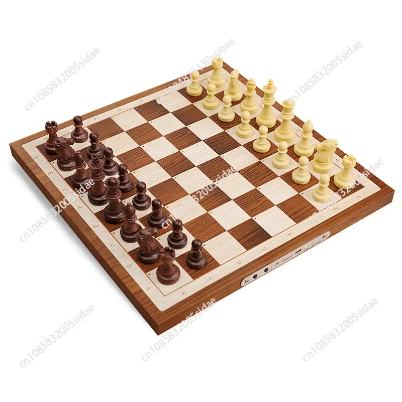 magnificently Handcrafted Wooden Chess Board with Extra Queens,LEDs, AI Adaptive Electronic Chess Set