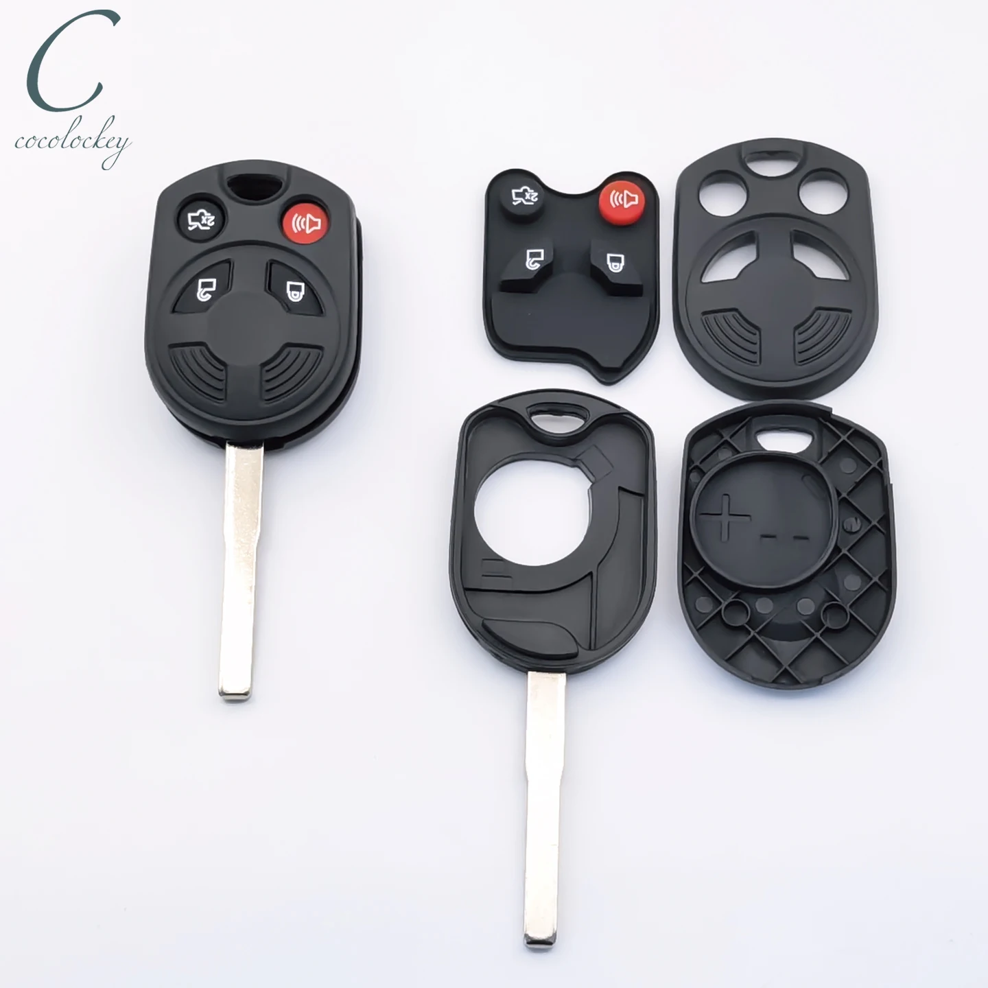 

Cocolockey дистанционный автомобильный брелок для Ford Fiesta C-Max Escape Focus Transit 4 кнопки новый HU101 Keyless Enter Высокое качество 2 шт.