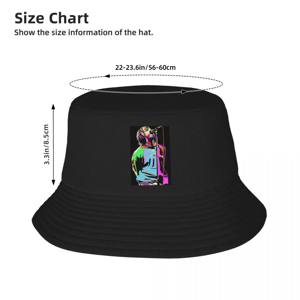 Liam Gallagher Art Active Bucket Hats Panama Hat Children Bob Hats Fashion Fisherman Hats Summer Beach Fishing Unisex Caps