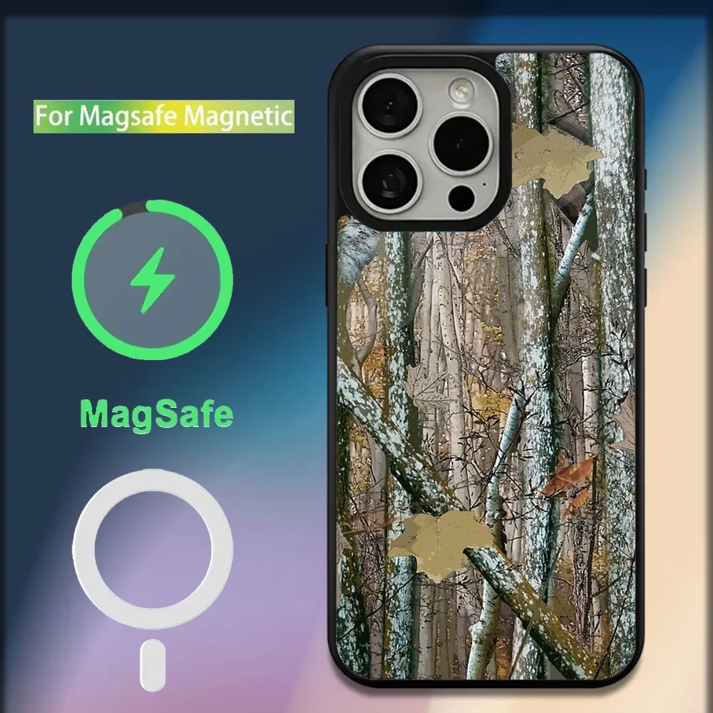 Hunting Camouflage Pattern Phone Case For iPhone 16,15,14,13,12,11,Plus,Pro,Max,Mini Magsafe Magnetic Wireless Charging