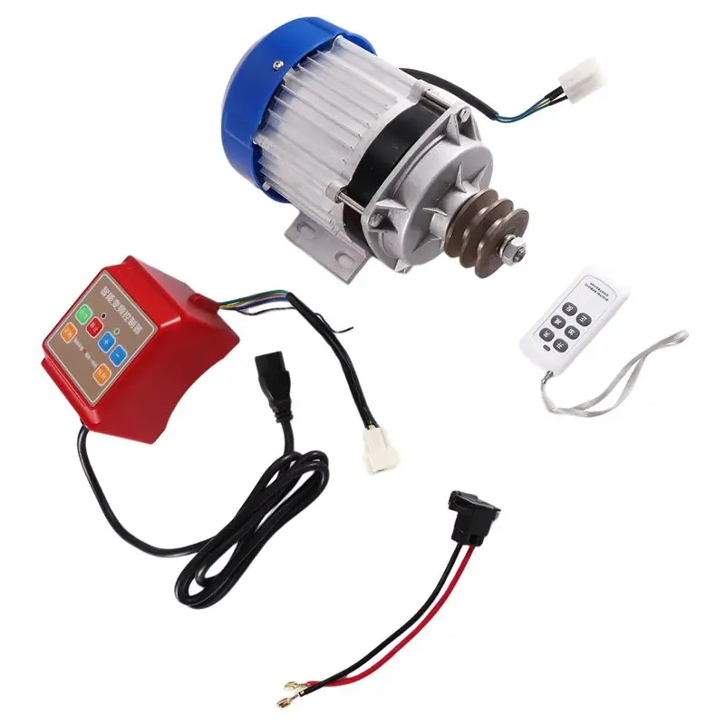 Motor Converter Kit 24V 500W Brushless DC Motor Reverse Speed Reduction Belt Pulley For Electric Tricycle Rickshaws