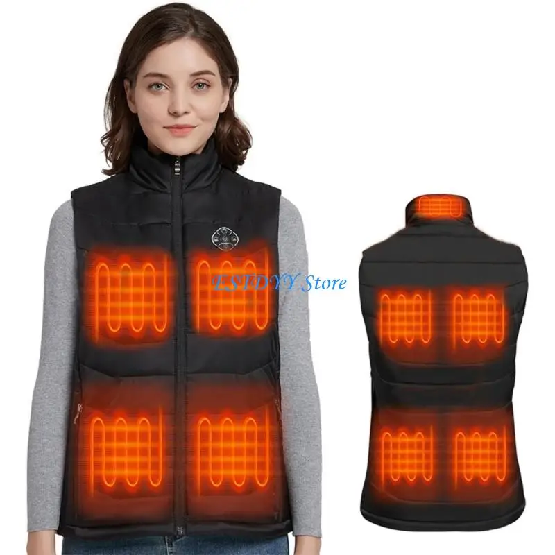 

G6DE Insulated Warm Waistcoat Removable Heating Mattresses Chest Back Heating For Golfing Hiking