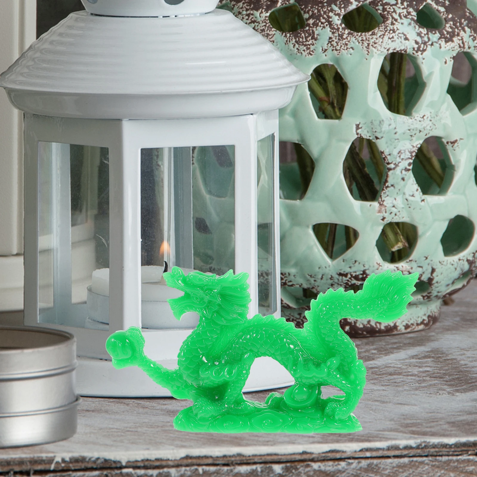 

Chinese Dragon Sculpture Ornament Resin Craft Zodiac Animal Home Desktop Decor Office Adornment Courtyard Decoration