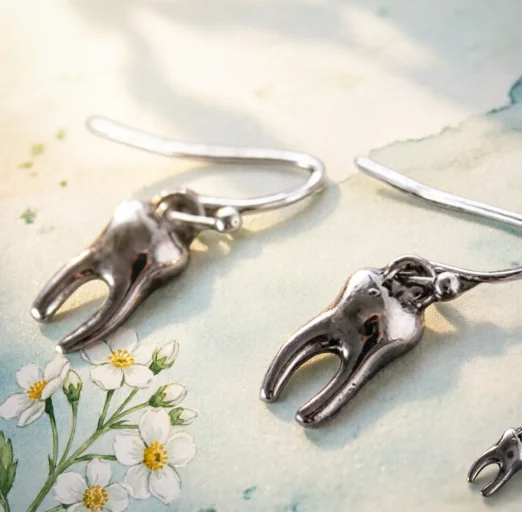 Tooth Earring Goth Cute Arty Dentistry Medical Teeth Gothic Jewelry