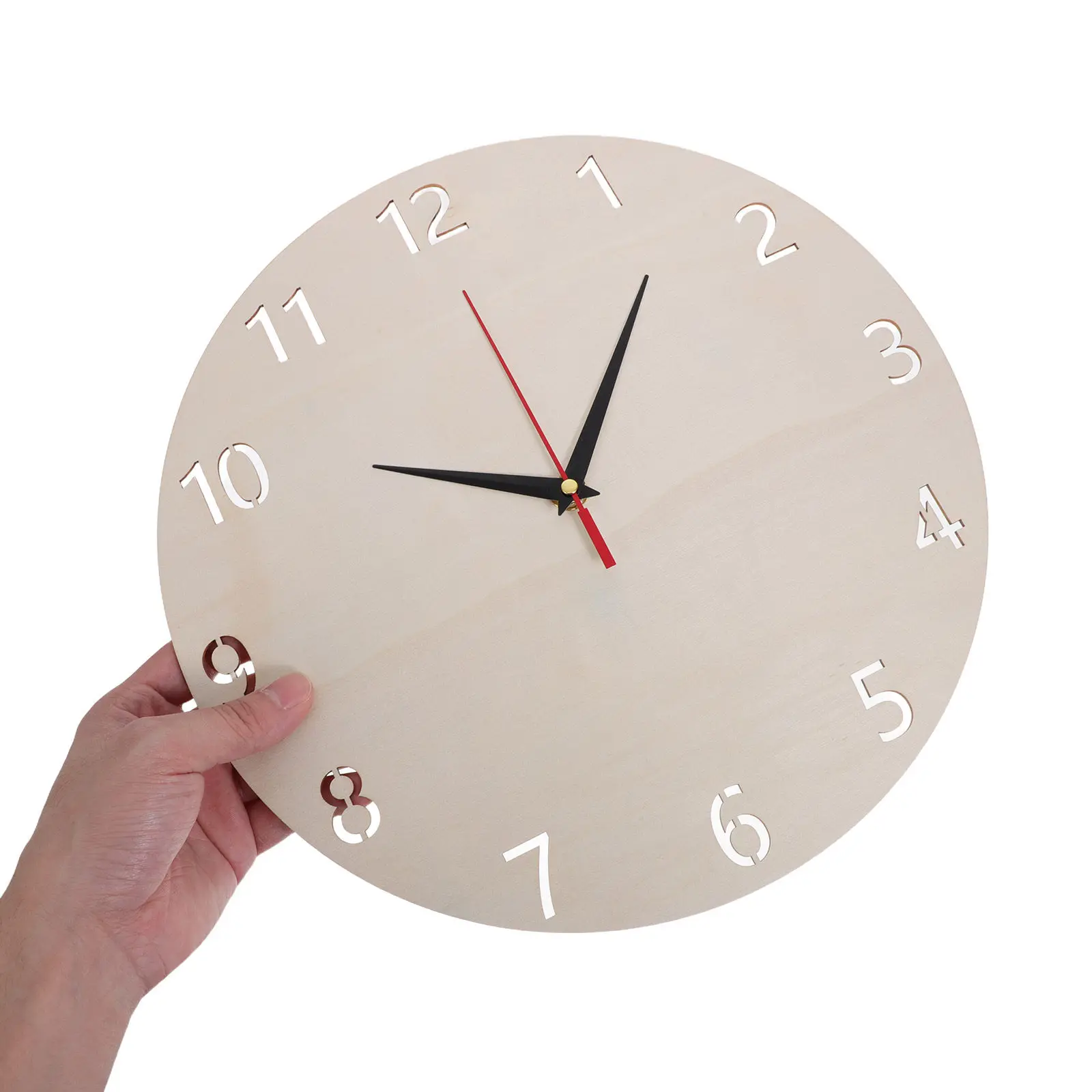 

2Set Wood Clock Face Round 30Cm 12 Inch Blank Wooden Dial Arabic Numerals DIY Wall Clock Replacement Painting Craft Kit