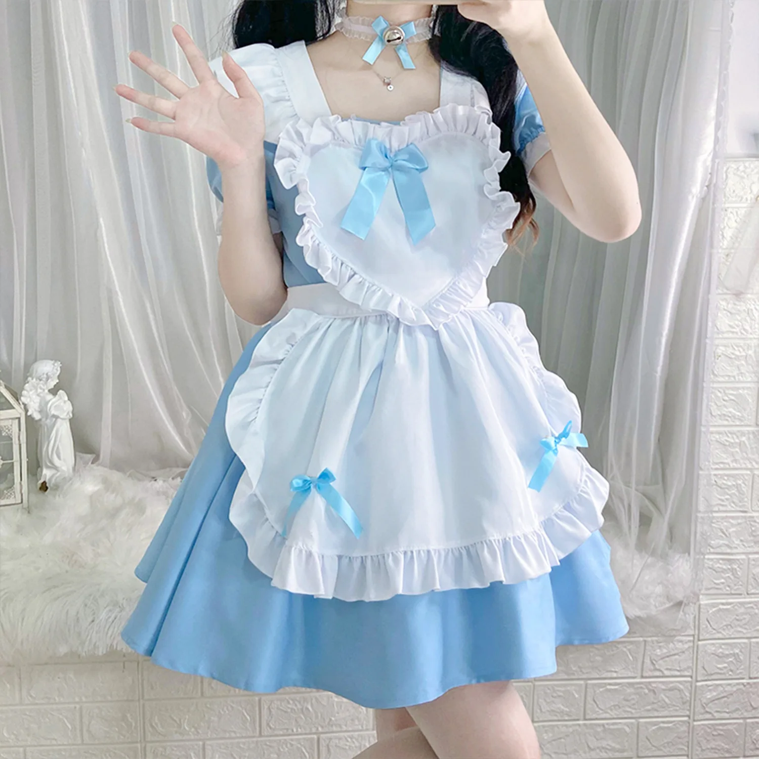 Lovely Women Maid Outfit Dress Japanese Anime Cosplay Costume Maid Uniform Apron Dress Women Sexy Lingerie Stage Uniform