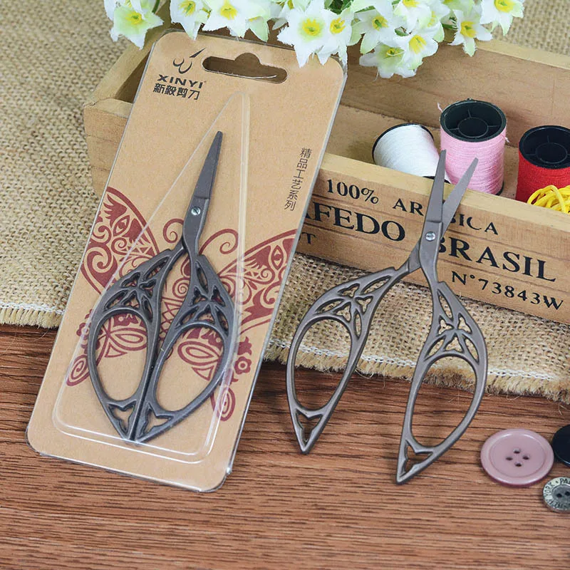 1PC Stainless Steel Tailor Scissors European Retro Classic Vintage Antique Craft Leaf Cross Stitch Handicraft DIY Sewing Tool - view 6
