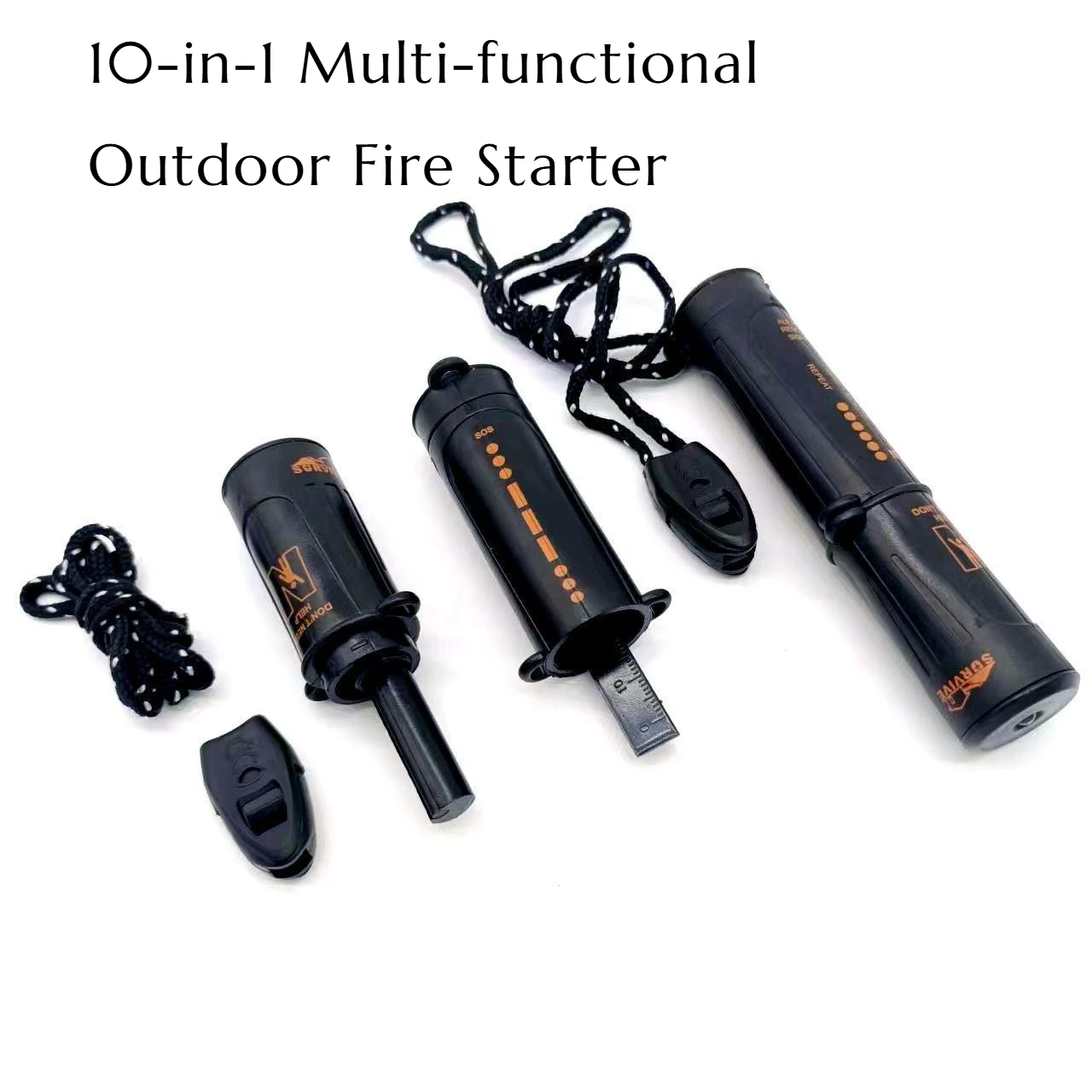 

10-in-1 Multi-functional Outdoor Fire Starter - Survivor Fire Stick - Portable Camping Emergency Safety Fire Starter