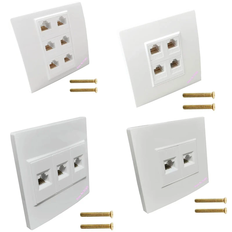 6 4 3 2 1 Interface 8Pin Rj45 Wall socket Outlet network wall Adapter 1 2 3 4 6 Port CAT6 Rj45 Wall Plug Plate Female to Female
