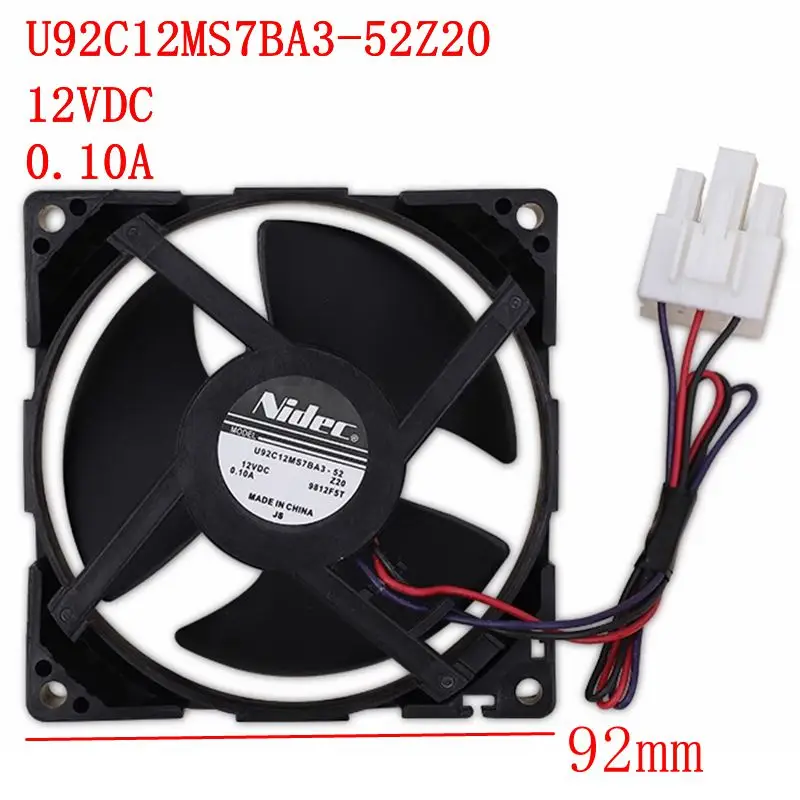 

New Cooling Fan For Midea Refrigerator U92C12MS7BA3-52Z20 9.2CM 12V 0.1A Fridge Radiator Freezer Parts Replacement