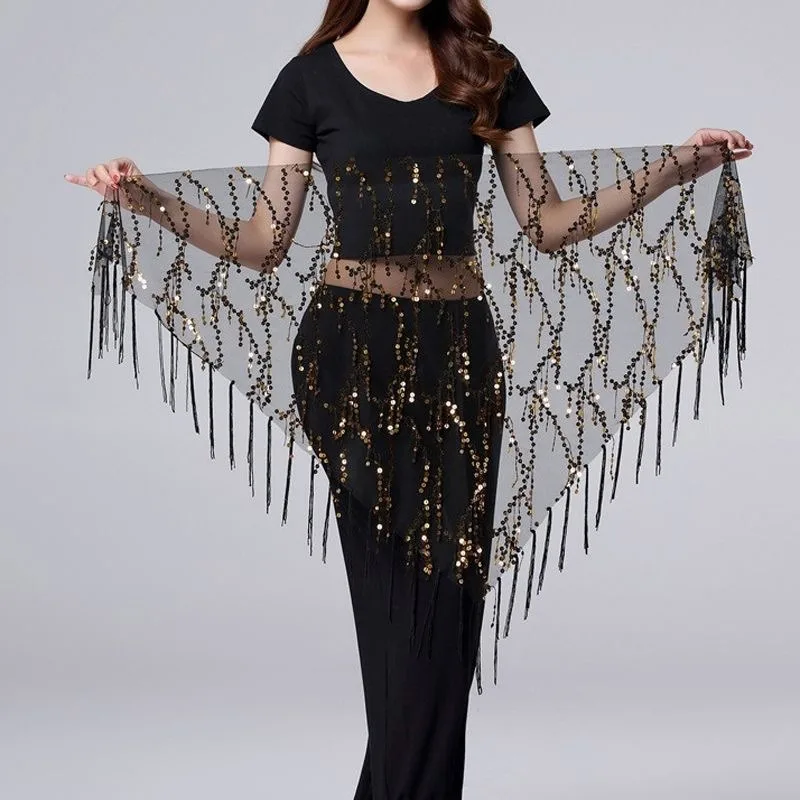 1 قطعة حزام الرقص الشرقي لتايلاند/الهند/العربية مثير الترتر شرابة وشاح الورك المرأة راقصة تنورة الخصر سلسلة تظهر ازياء 6 ألوان