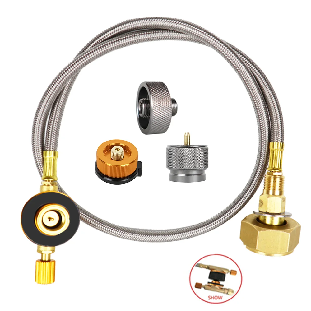Adaptador de Recarga para Estufa de Gas Portátil para Acampar al Aire Libre, Adaptador de Llenado de Cilindros, Conector para Horno, Accesorios, Kit Convertidor de Tanque de Gas