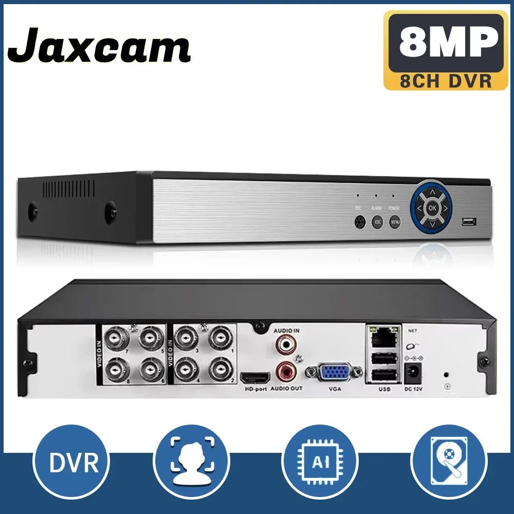 

AHD 4K 8MP 8CH CCTV DVR Recorder Face Detection Hybrid Security System XMEYE Analog Surveillance Recorder