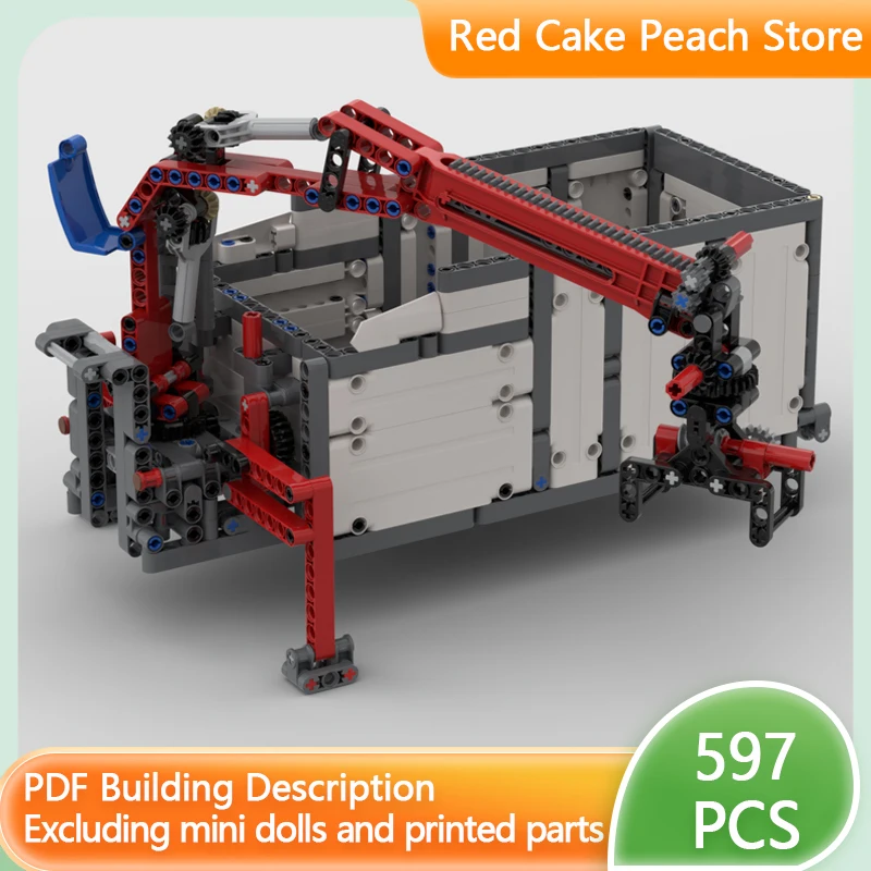 

Модель городской автомобиль MOC, строительные кирпичи, классический контейнер с краном, модульная технология, детские праздничные подарки, сборка игрушек, костюм