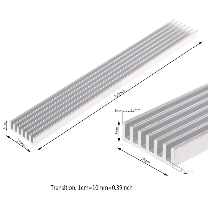 

150x20x6mm Aluminum Heatsink Strip Cooling Computer Electronic Radiator Cooler
