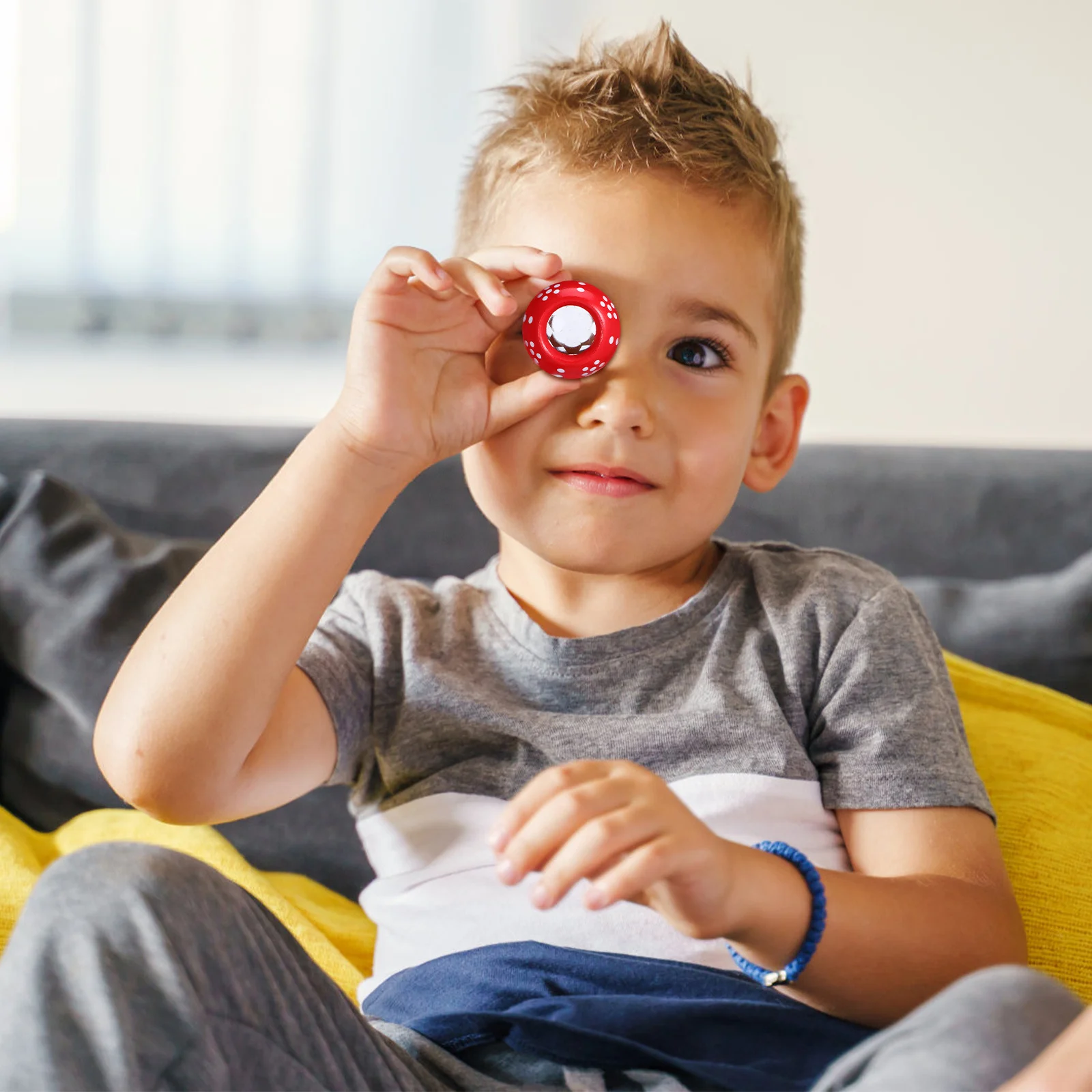 Caleidoscopios compactos con forma de seta para niños, juguetes educativos con patrón colorido giratorio, regalos, 2 uds.