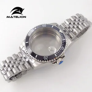 Vỏ lặn Matelion cho đồng hồ, vòng tay Jubilee, kính sapphire, trượt, 200m, NH35, NH36, NH34, ETA 2824, PT5000, 40mm 12 Trường hợp bán kính bán hàng chính - 3