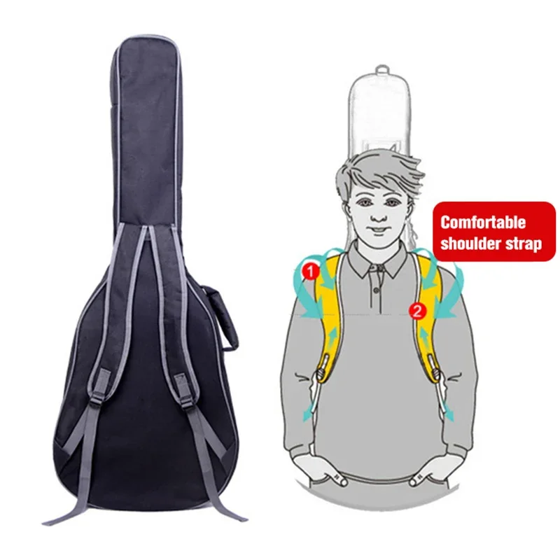 36/38/39/40/41 Inch Oxford Fabric Waterproof Guitar Gig Bag Double Shoulder Strap Cotton Padded Soft Case Guitar Backpack