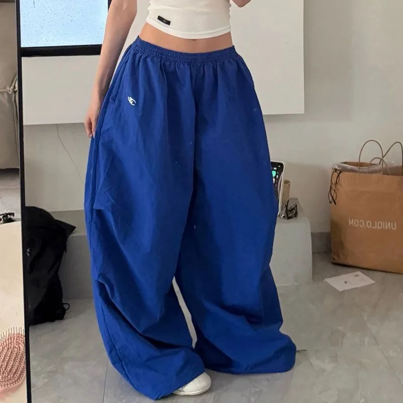 MEXZT Streetwear Jogginghose für Damen Y2K Harajuku Baggy Cargo-Hose Mode Weites Bein Jogger Sommer Hip Hop Grunge Lässige Hose