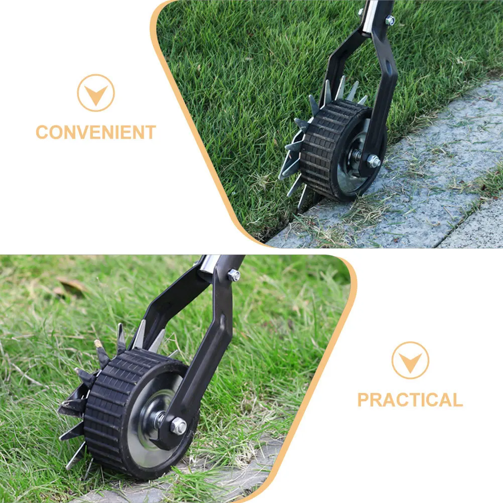 

1Set Wheel Rotary Lawn Edger Metal Manual Trimmer for Garden Edge Cutting Portable Lightweight with Comfortable Long Handle