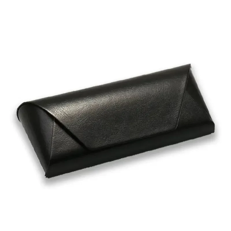 

Glasses box, premium simple retro leather handmade old cowhide myopia sunglasses storage box, anti-pressure student