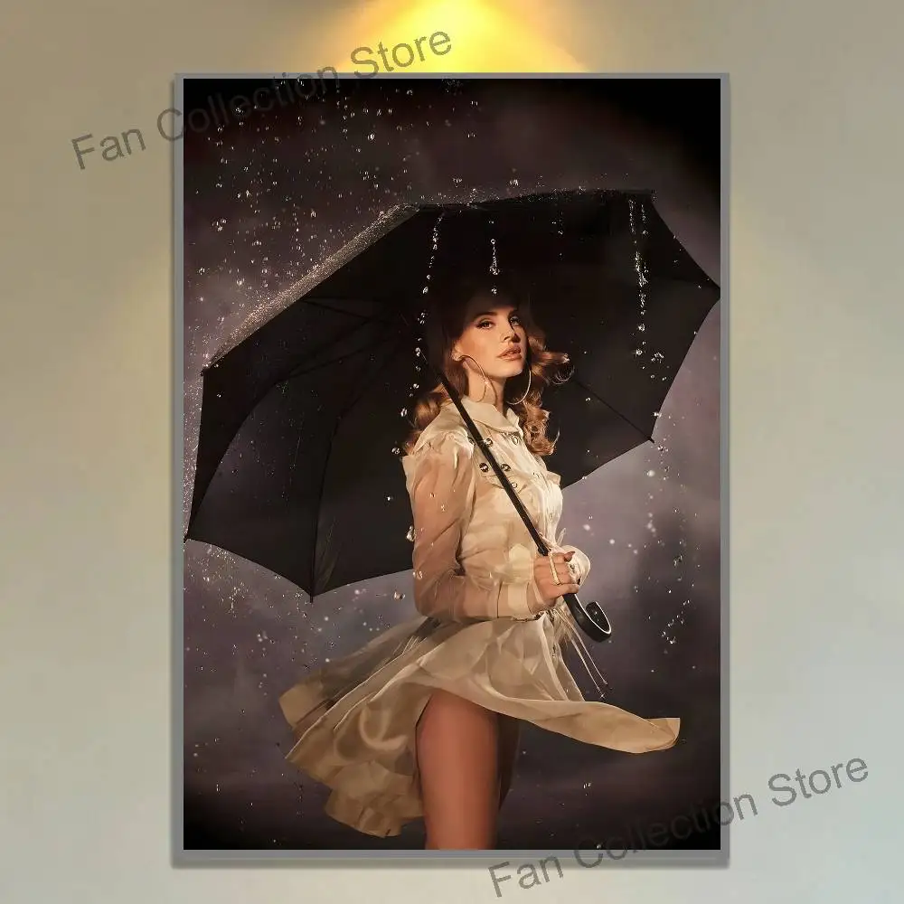 Singer L-Lana Del R-Rey Poster Multi-Purpose Wall Art for Living Room Bedroom Office Hallway Bar Home