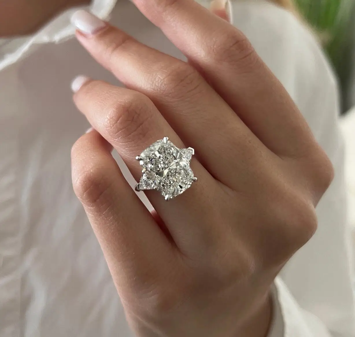 18K gouden diamanten ring 5-karaats lab-grown diamant Rydean Drie stenen trouwring fabriek op maat Valentijnsdag cadeau voor vrouwen