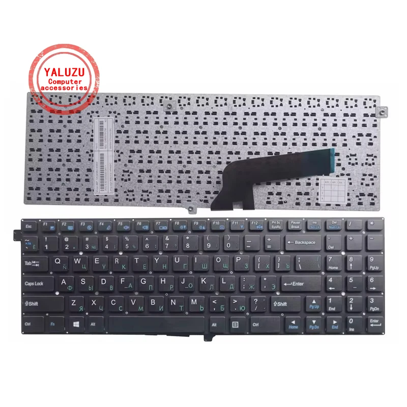 YALUZU-teclado sin marco, accesorio para Clevo W550AU W555AUQ W550EL W555EL W550SU W550SU1 W555SU1 W555SUW, diseño ruso y ruso, nuevo