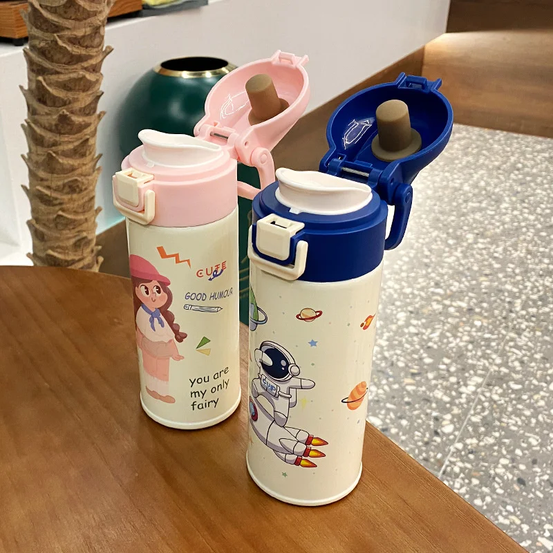 Insulating Cup Primary School Water Cup Girl Cute High Appearance Male Portable Drop and Leak Proof New Space Water Cup