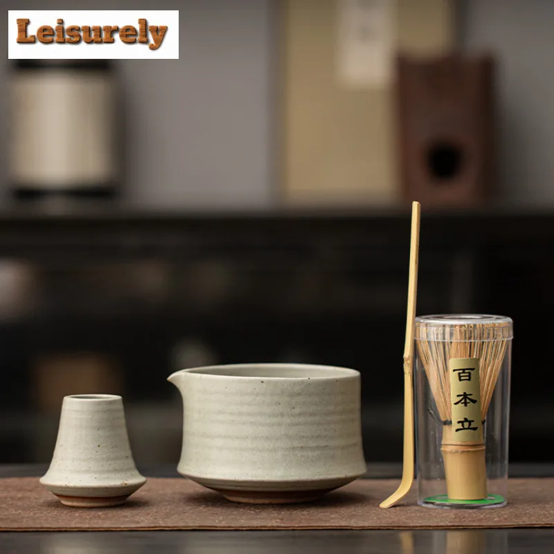 

Ancient Pottery Bamboo Rhythm Tea Set Complete Set Retro Tea Brush Japanese Matcha Set Kit Green Tea Powder Tea Ordering Tools