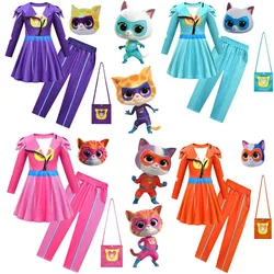 Game Anime Super Kitties Dress pants Role-playing Tight Fit Clothing Boy Girl Stage Performance Costumes Clothes Super Cat suit