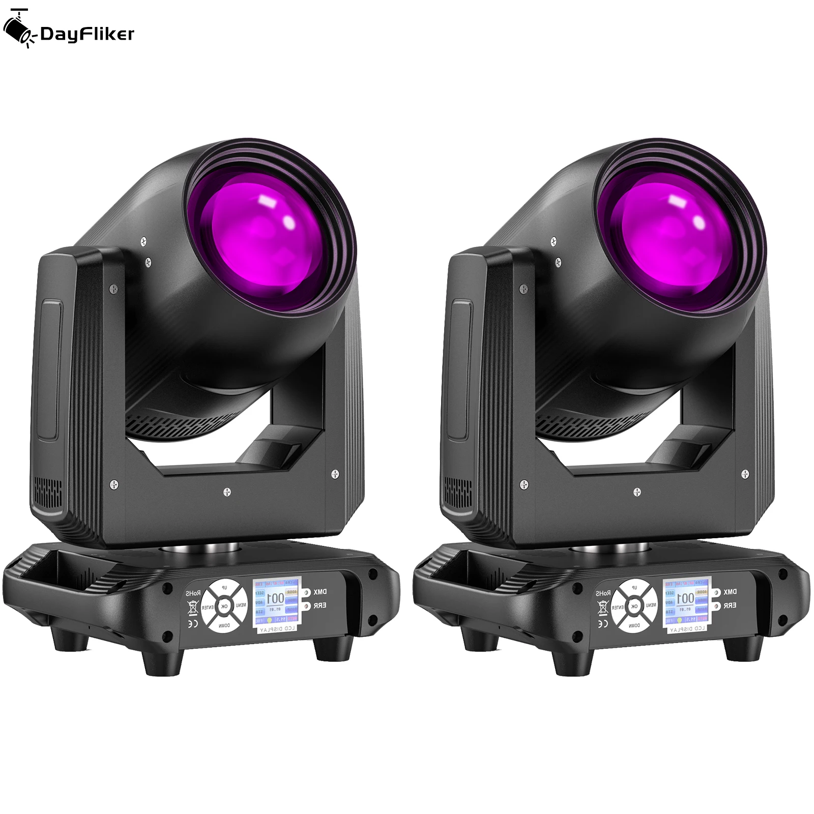 

DayFlicker 2Pcs 150W Moving Head DJ Light Rotating 14CH DMX512 With Sound Activated for Parties Wedding Church Live Show Club
