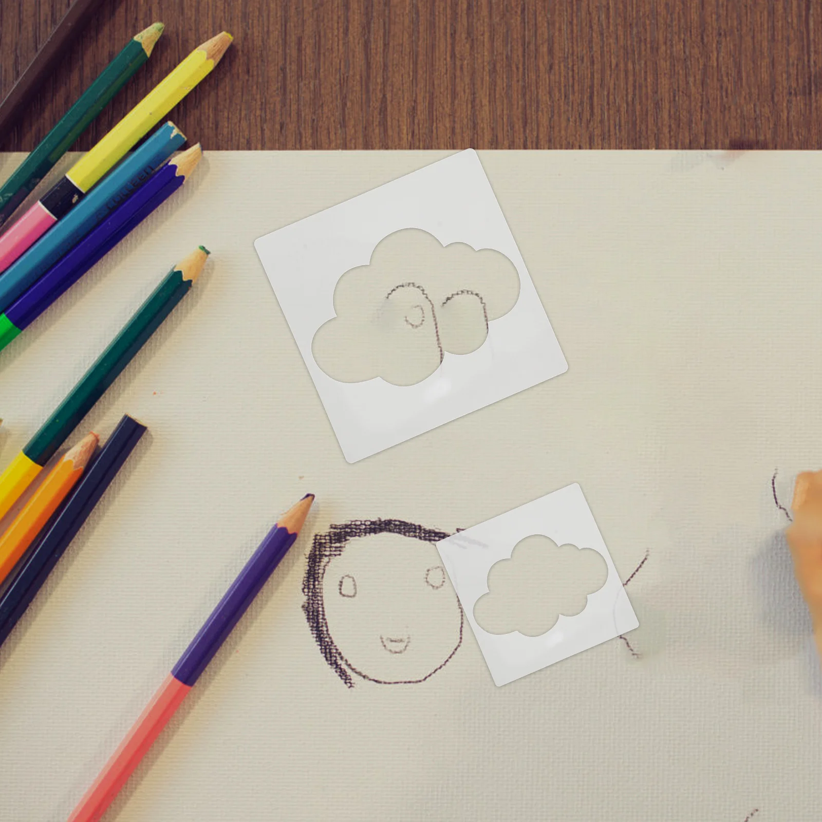 

8Pcs Reusable Decoration Stencils Cloud Pattern Plastic Templates for Wall Wood Fabric Furniture Painting DIY Stencil Kit