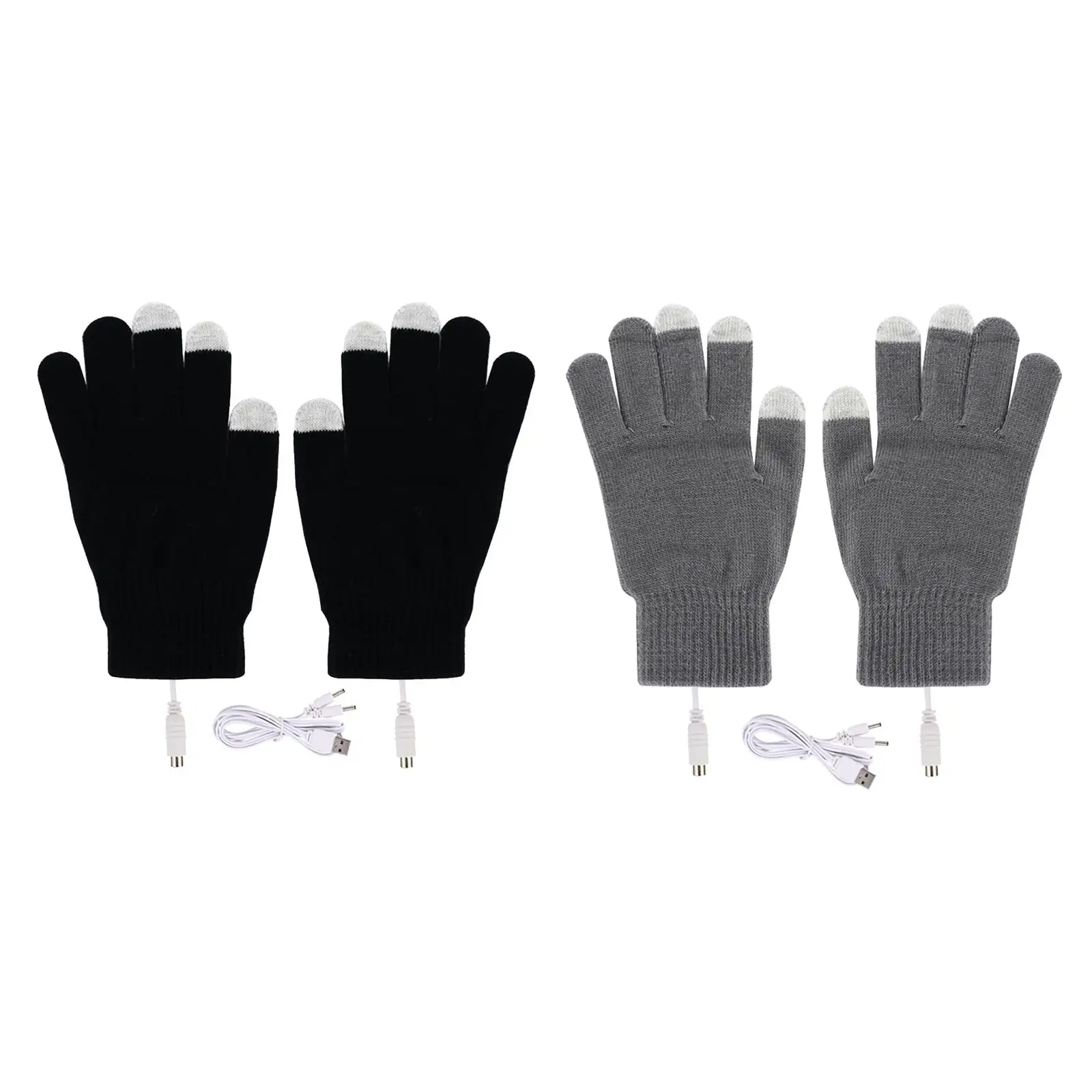 

Unisex USB Heated Gloves Full Hands Winter for Knitting Thermal Laptop Gloves for Indoor or Students Sports Cycling