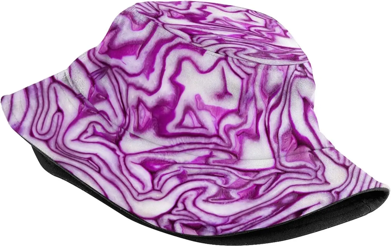 Red Cabbage Texture Funny Food Pattern Bucket Hats Outdoor Summer Fisherman Cap Travel Beach Hat Packable Sun Hat for Women Men