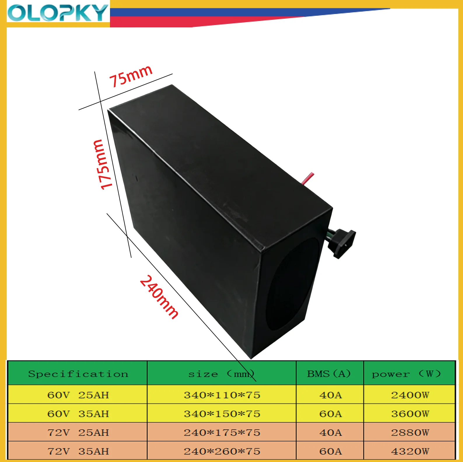 

60V 72V 25Ah35Ah High Capacity Li-ion Battery Pack With40A 60A BMS for Electric Motorcycle 2000W Suitable for Two-Wheel Scooter
