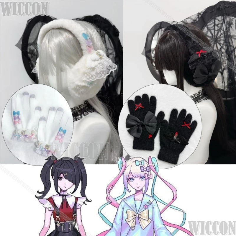 Rain KAngel Game Need Jirai Kei Girl Cosplay Costume Prop Earmuff Gloves Winter Suit Girl Women Outfit Halloween Gift Customized