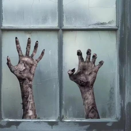 Halloween Zombie Claw Window Sticker Size 19x25cm Set Of 2 Spooky Zombie Arm Patterns