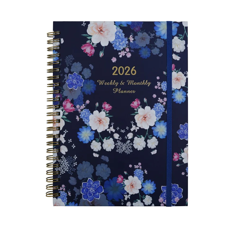 

English 2026 Schedule Planner Notepad 12 Months Efficiency A5 Agenda Planning Notebook Portable Thick Paper Diary Writing Pads