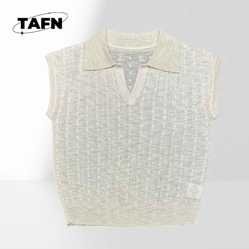 

Elegant Lapel Simple Trendy Linen Simple Fashion All-Matching Versatile Winter Jacket Vest for Outdoor Exploration AE1203